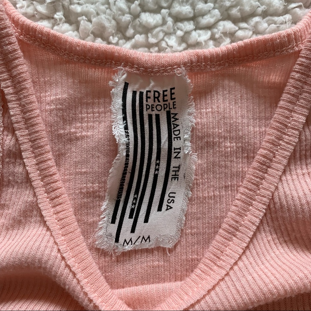 Free People Light Pink Racerback Tank Top Size Medium - Picture 6 of 7